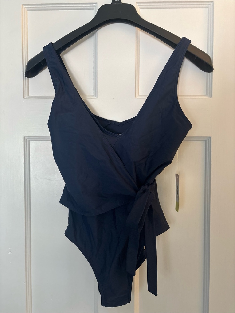 summersalt Deep Navy Wrap-Front One-Piece Swimsuit with Side Tie